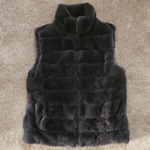 Dylan Fur Love Faux Fur Vest Charcoal/Vintage Black